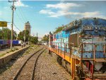 FXE C30-7 Locomotive in the yard with faded paint scheme